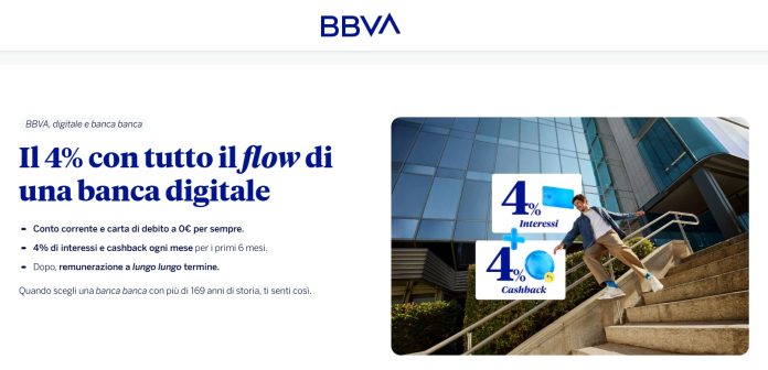 conto bbva al 4% per 6 mesi nuova offerta