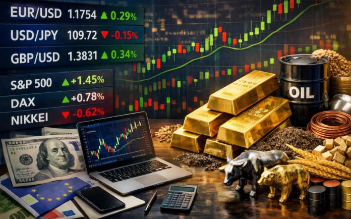 forex indici materie prime grafico a candele, indici di borsa e materie prime