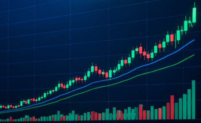 grafico candele in rialzo