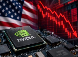 chip Nvidia e grafico a candele