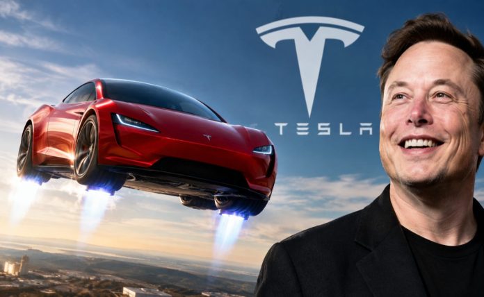 Auto Volante Tesla che vola