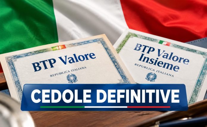 Cedole definitive sui BTP Valore BTP Valore cedole