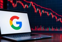 Perchè le azioni Alphabet sono crollate? Così l’AI castiga Google mercato ribassista e logo Google (AI)