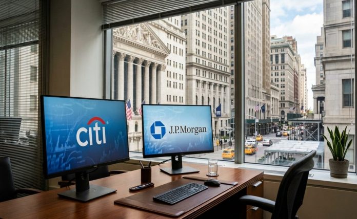 citi jp morgan trimestrali loghi Citi e JPM sullo sfondo di WS