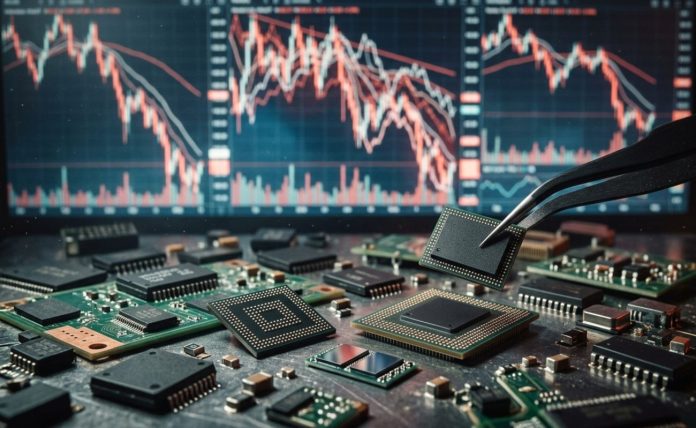 crollo tech memorie chip e grafico di sell