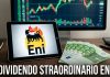 Dividendo straordinario Eni 2026: importo, stacco e rendimento. Tutto quello da sapere grafico a candele e logo Eni