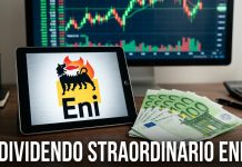 grafico a candele e logo Eni