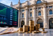 facciata borsa di Milano e soldi