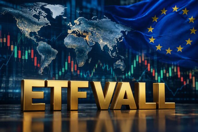 etf vall mappa del mondo e bandiera UE
