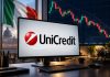 grafico e bandiera Italia con logo Unicredit